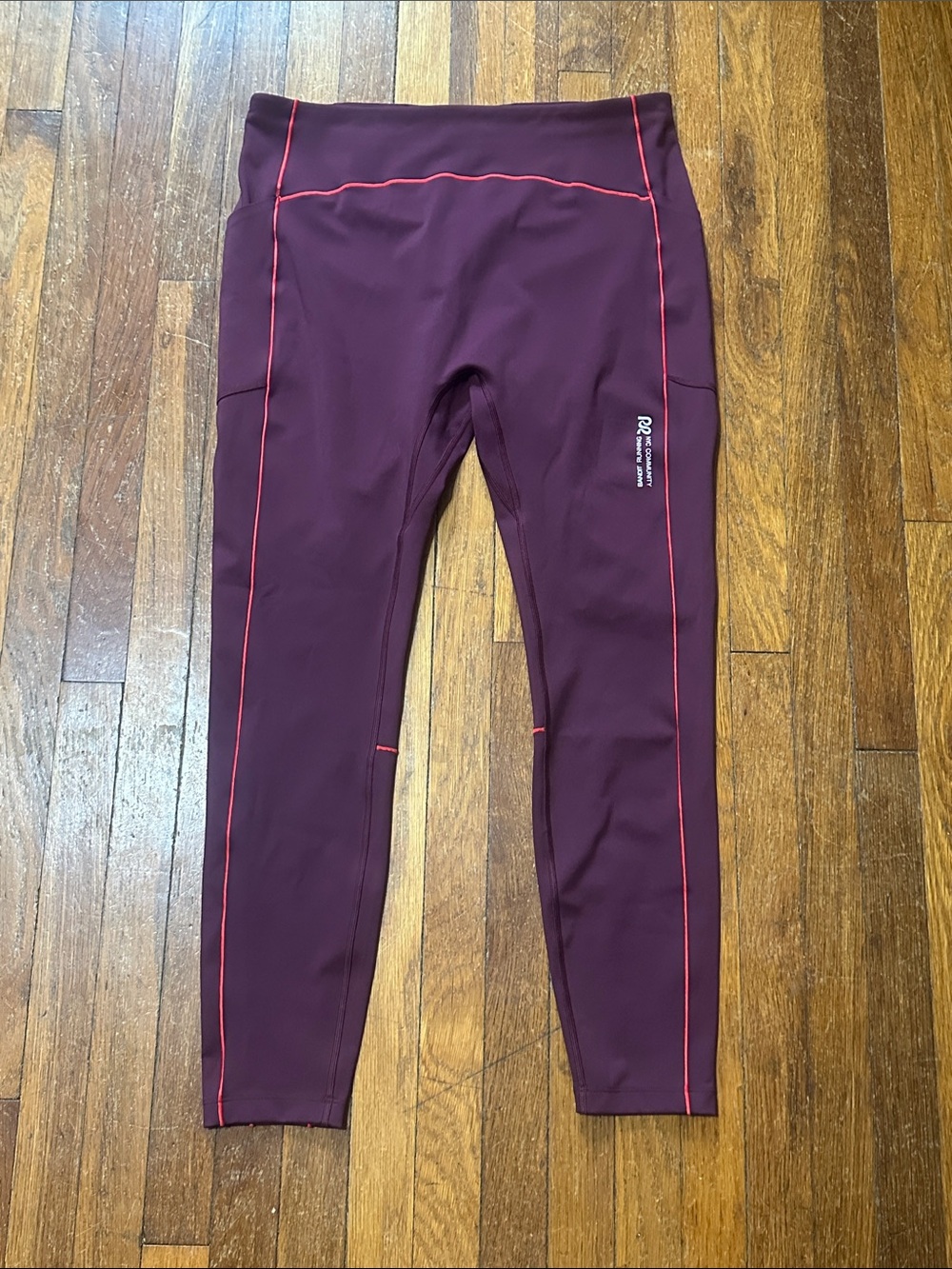 Bandit Stamina Pop Stitch High Waist Leggings, Fig/Intense Red, Sz XL